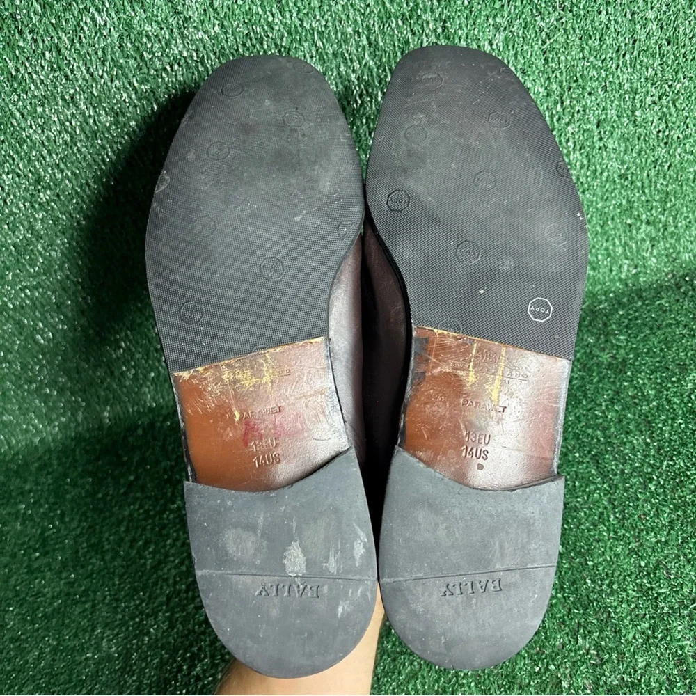 Vintage Bally “Baflo” Loafers Brown Leather Slip On‎ Shoes Size 14